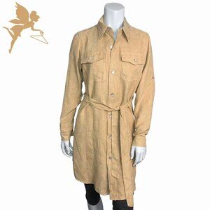 NWT CJ LAING Ultrasuede Belted Shirtdress